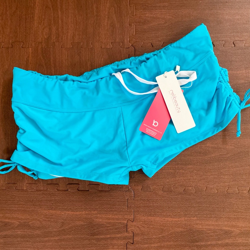 Women's Patterned Waist Boy Short Swim Bottoms